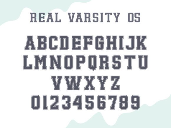 Real Varsity Jersey Bundle Font PNG with transparent background - Preview 5