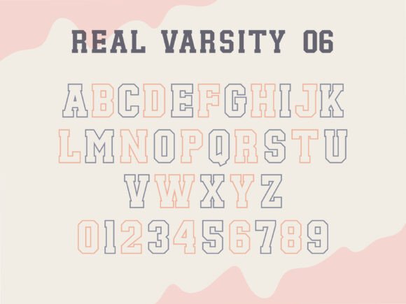 Real Varsity Jersey Bundle Font PNG with transparent background - Preview 6