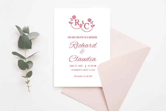 Rose Floral Monogram Font PNG with transparent background - Preview 1