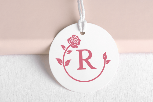Rose Floral Monogram Font PNG with transparent background - Preview 2
