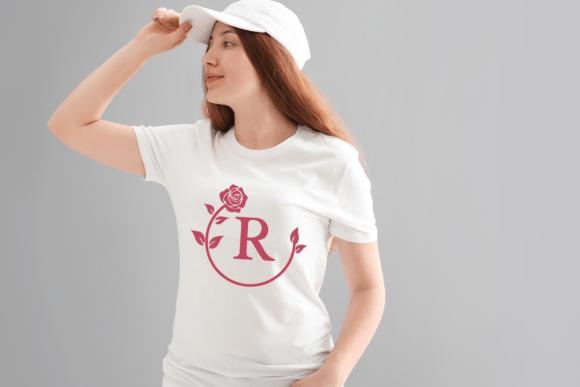 Rose Floral Monogram Font PNG with transparent background - Preview 3