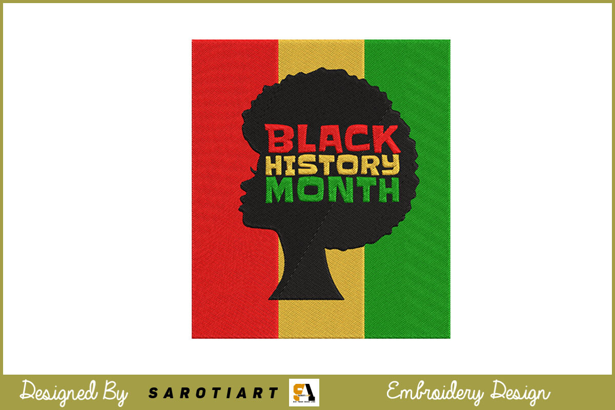 Black History Month Embroidery Design