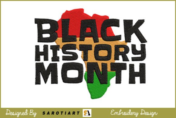 Black History Month Embroidery Design