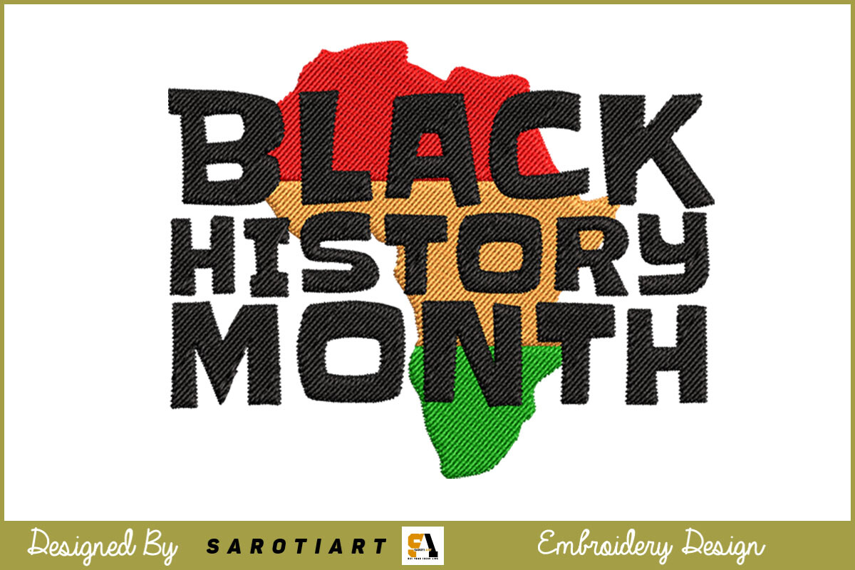 Black History Month Embroidery Design
