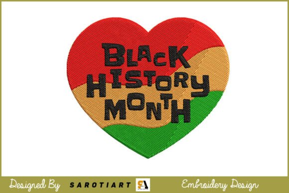 Black History Month Embroidery Design