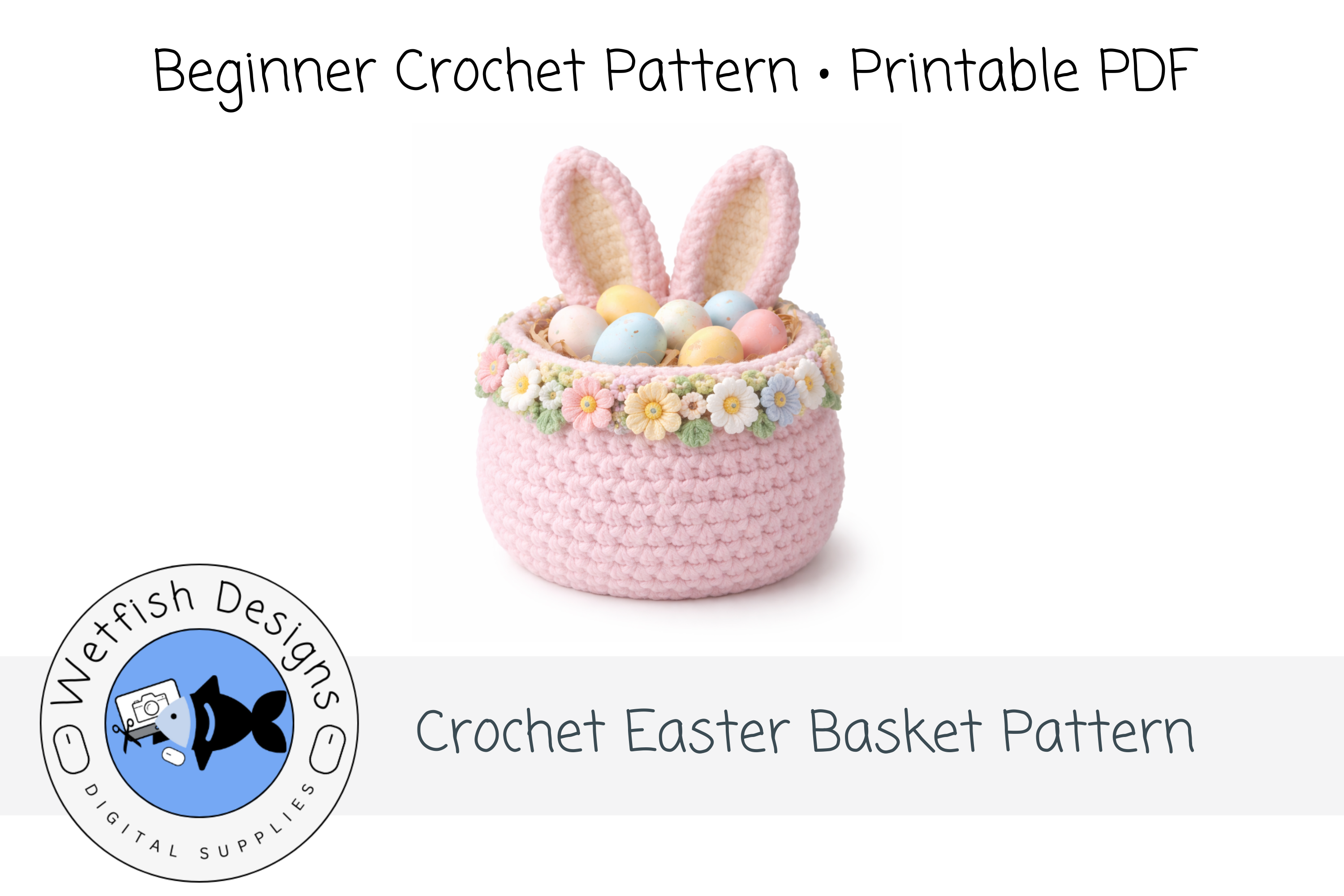 Crochet Easter Basket PDF Pattern