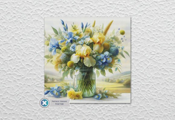 Cross Stitch Pattern PDF Iris Bouquet
