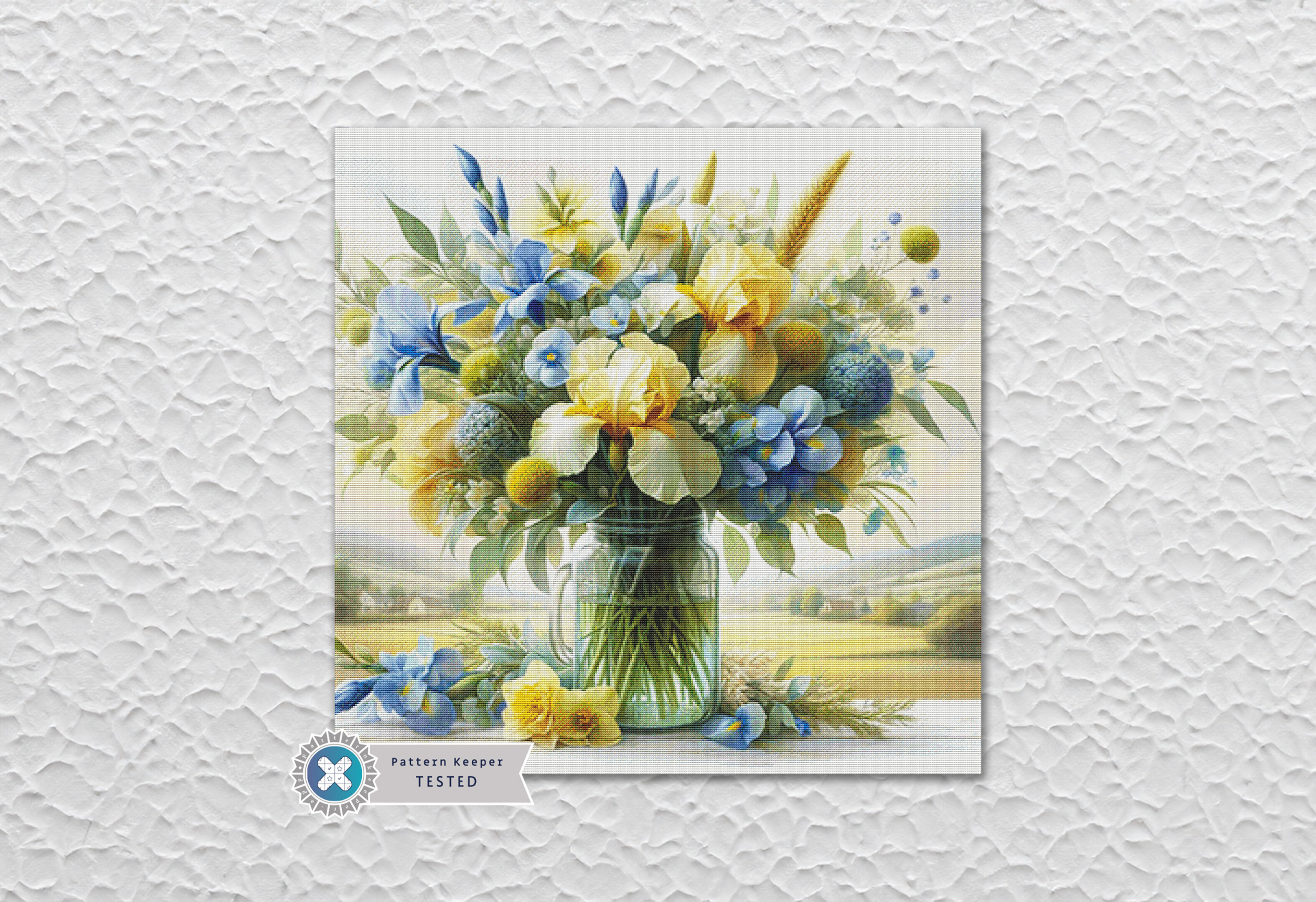 Cross Stitch Pattern PDF Iris Bouquet