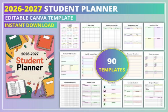 Editable 2026-2027 Student Planner