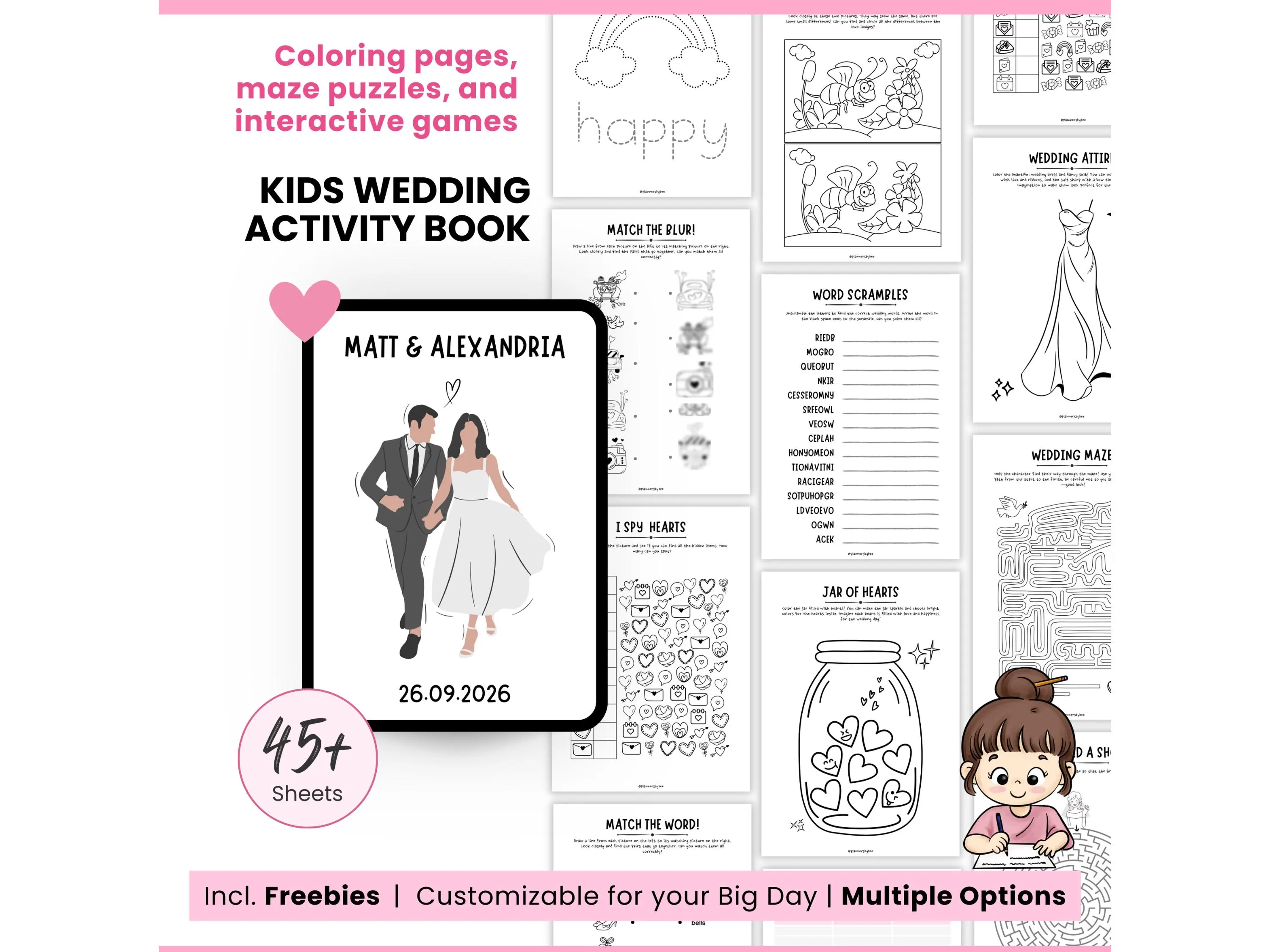 Kids Wedding Activity Book, Wedding