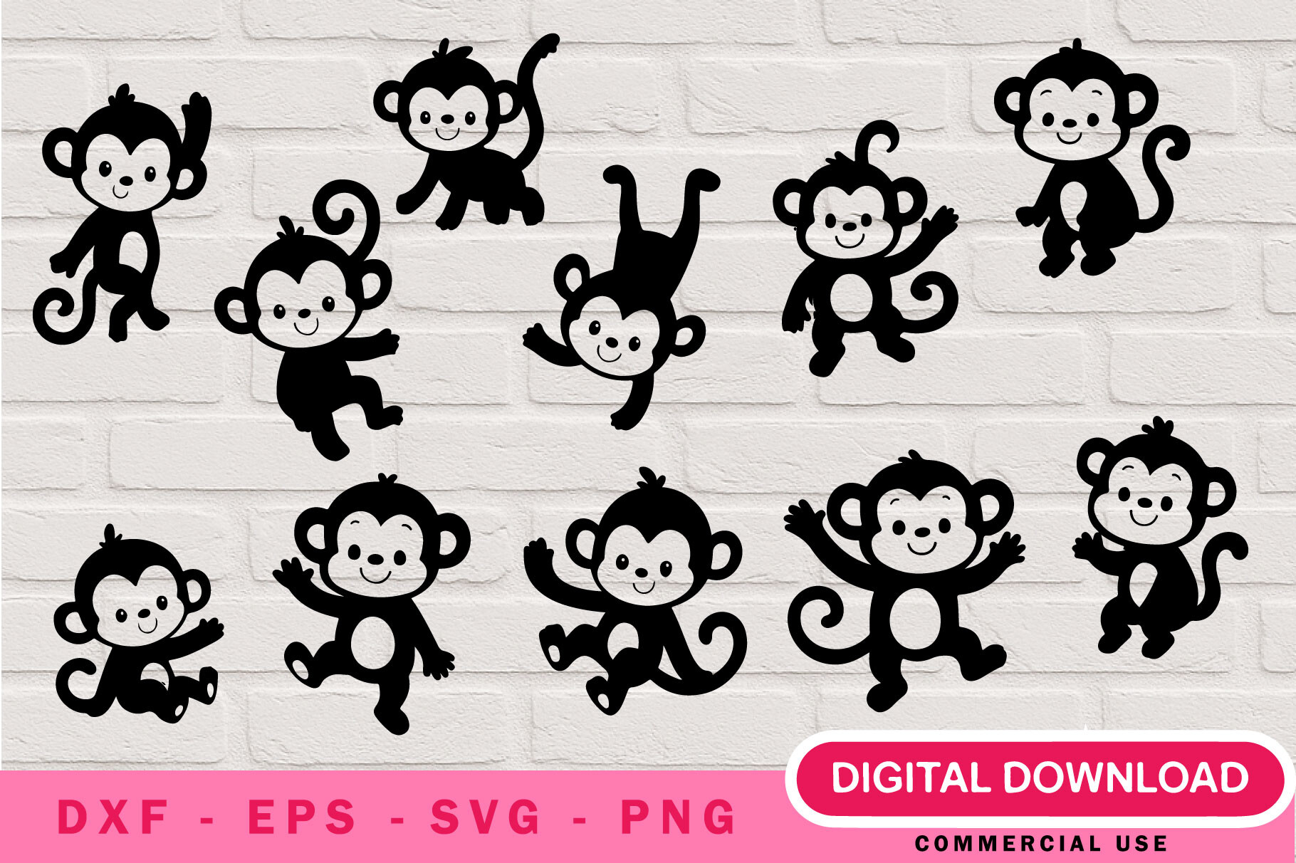 Monkey SVG Bundle Graphic by SVGDesignRocket · Creative Fabrica