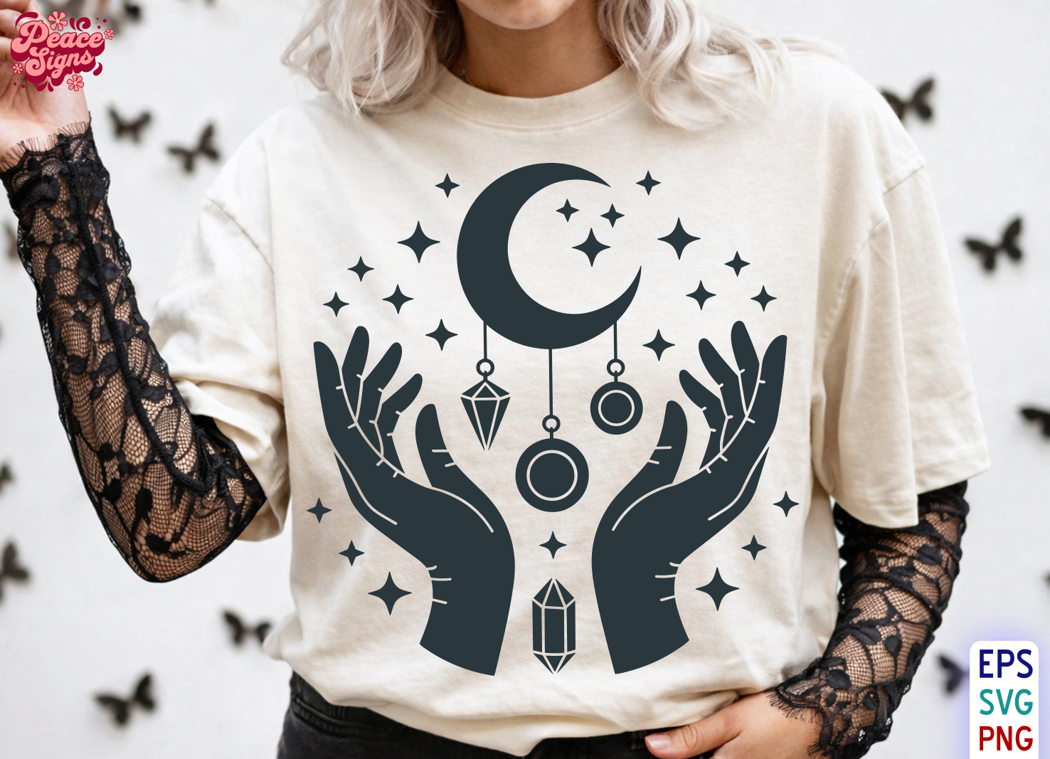 Moon Phases Hands SVG, Witchy Svg, Moon