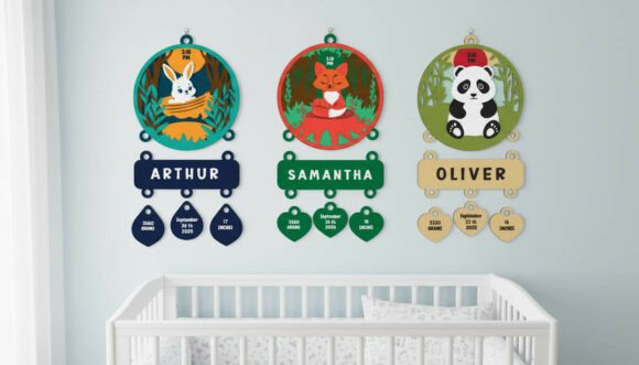 Nursery Decor Layered Woodland Animals