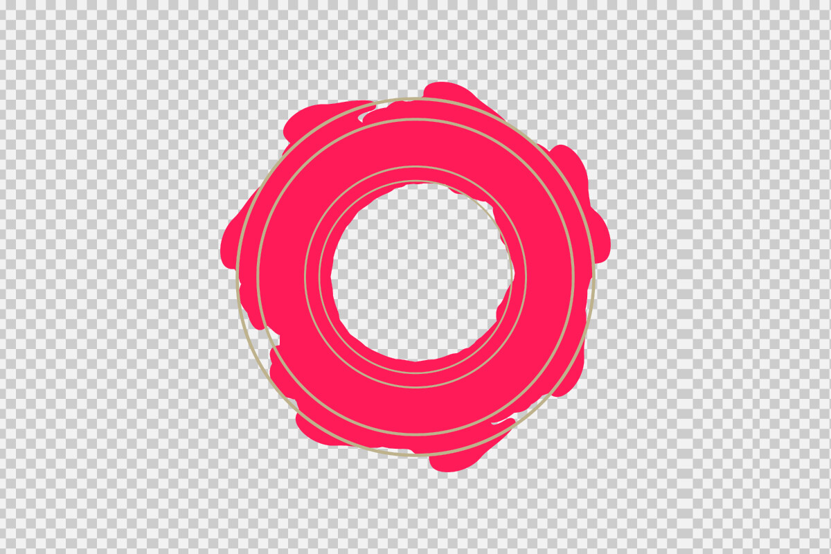Pink Abstract Circular Brush Stroke