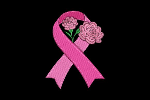 Pink Awareness Ribbon with Roses