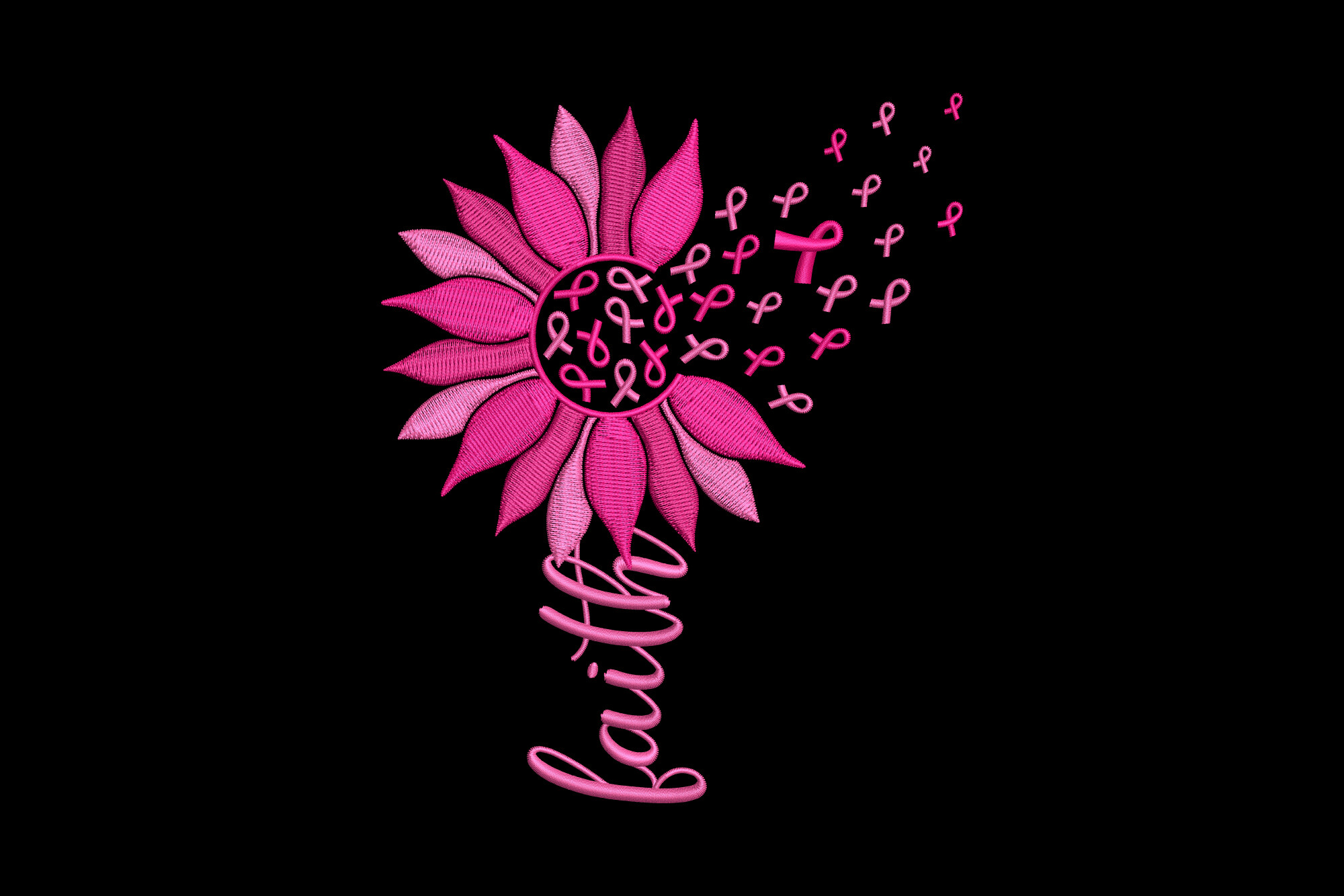 Pink Ribbon Flower Faith Breast Cancer