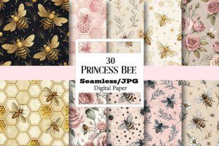Princess Bee Digital Paper Graphic by Vintage · Creative Fabrica