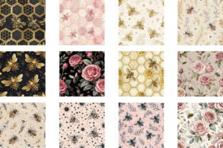 Princess Bee Digital Paper Graphic by Vintage · Creative Fabrica