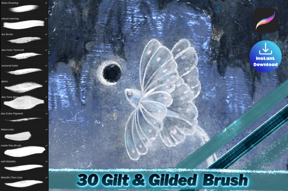 Procreate Gilt & Gilded Brush Set