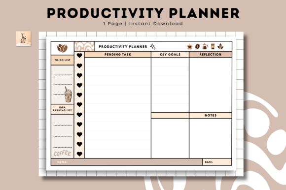 Productivity Planner • Coffee Latte
