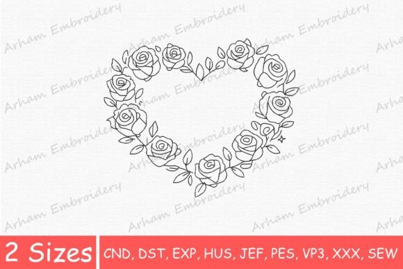 Romantic Rose Wreath Heart