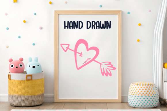Romantic Valentine Doodle Font PNG with transparent background - Preview 4