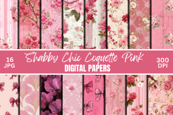 Shabby Chic Coquette Pink Digital Paper