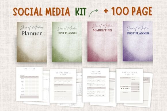 Social Media Planner Kit | 100+ Page KDP