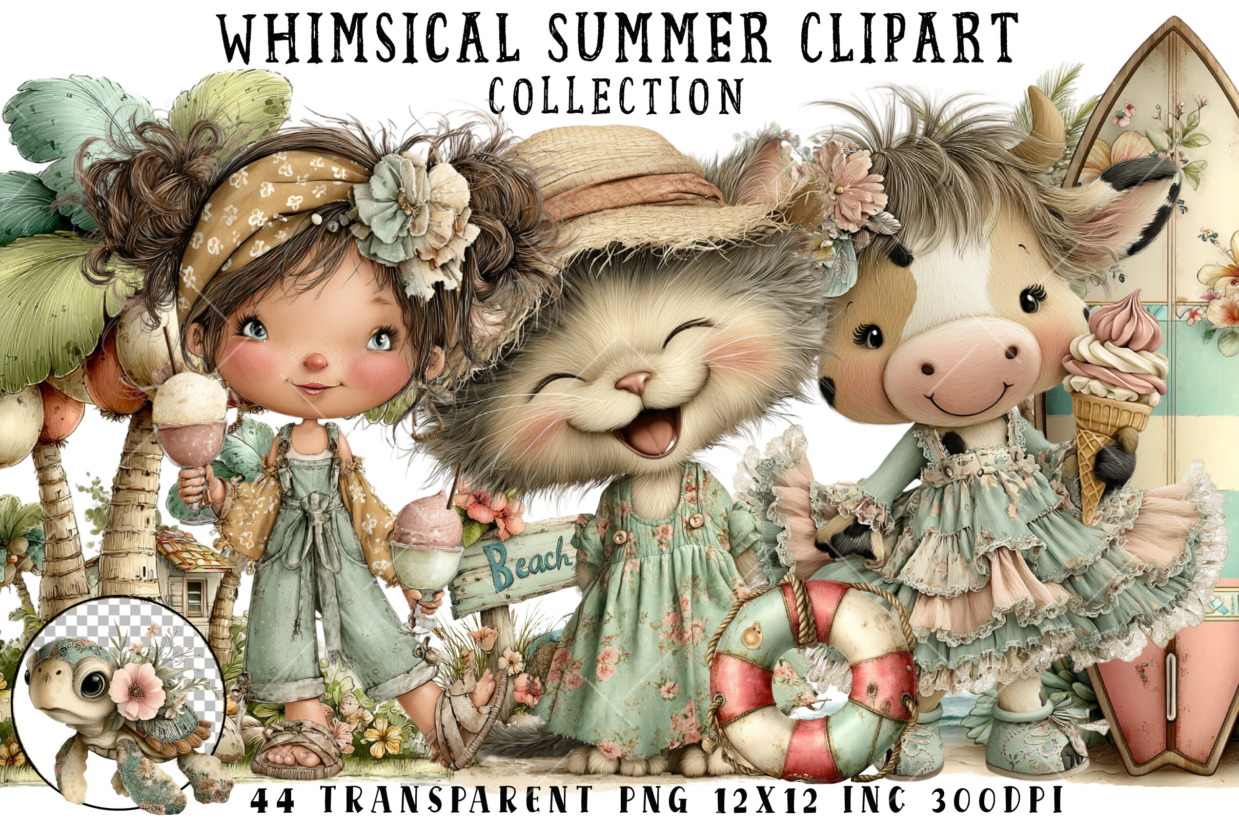 Whimsical Summer Clipart Bundle Graphic by RevolutionCraft · Creative ...