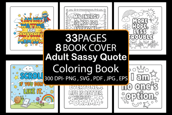 Adult Sassy Quote Coloring Book Graphic Coloring Pages & Books Adults By Creative Line Art