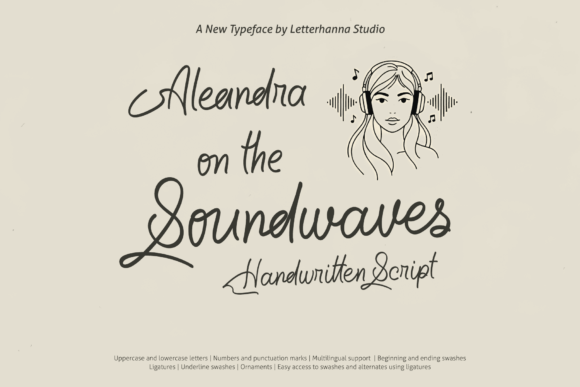 Aleandra on the Soundwaves Skript-Schriftarten Schriftart Von letterhanna