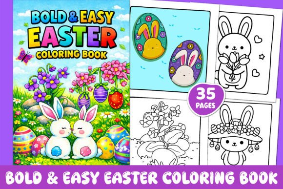 BOLD and EASY EASTER COLORING BOOK