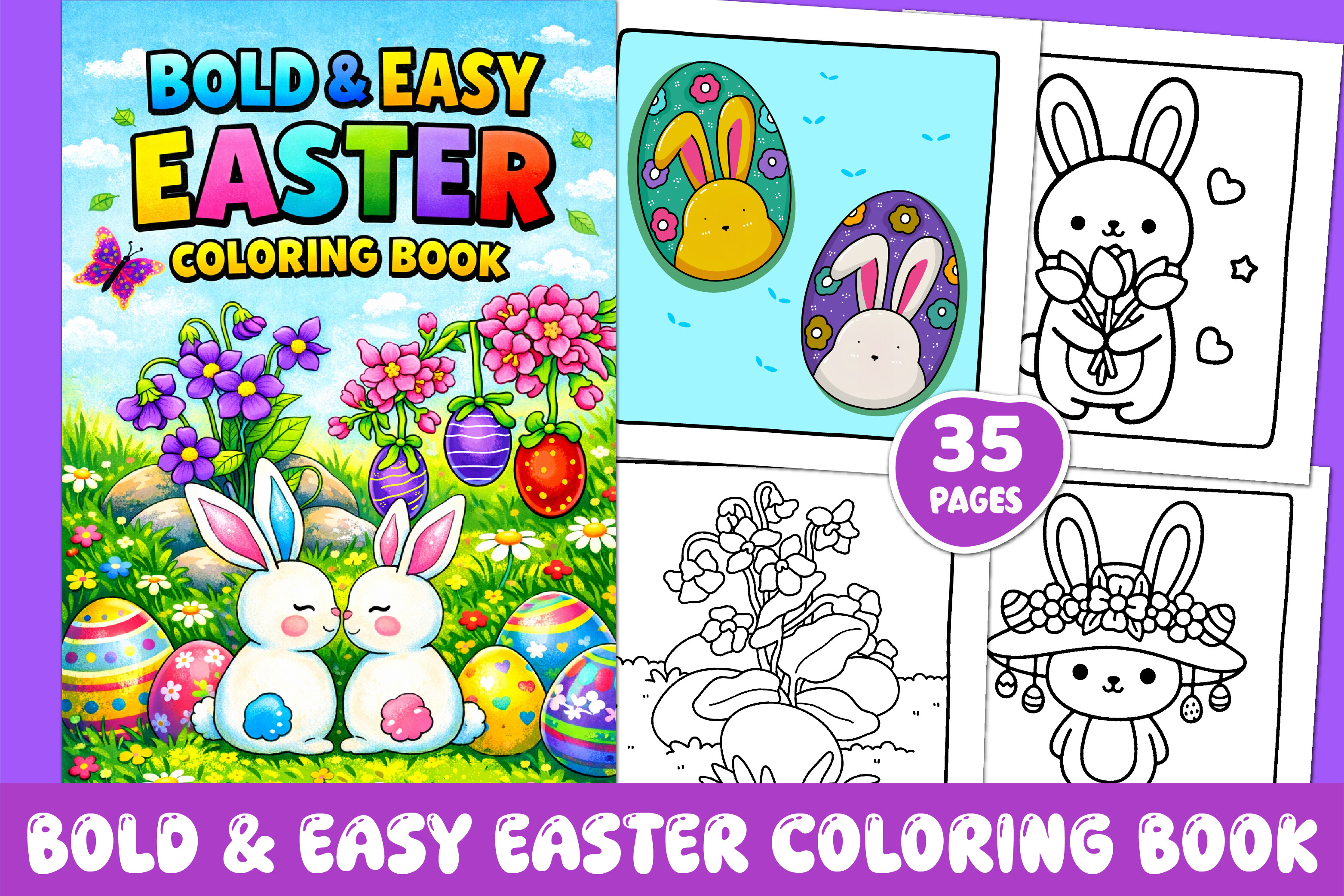 BOLD and EASY EASTER COLORING BOOK