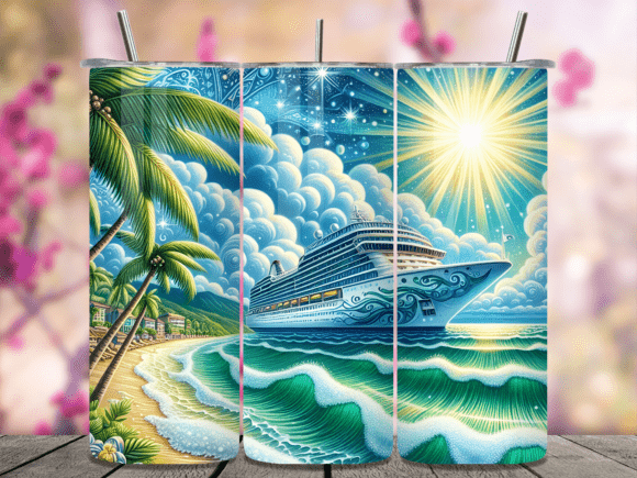 Beach Island Cruise Holiday Tumbler Wrap