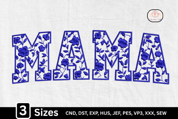 Blue Toile Vintage Botanical Floral Mama