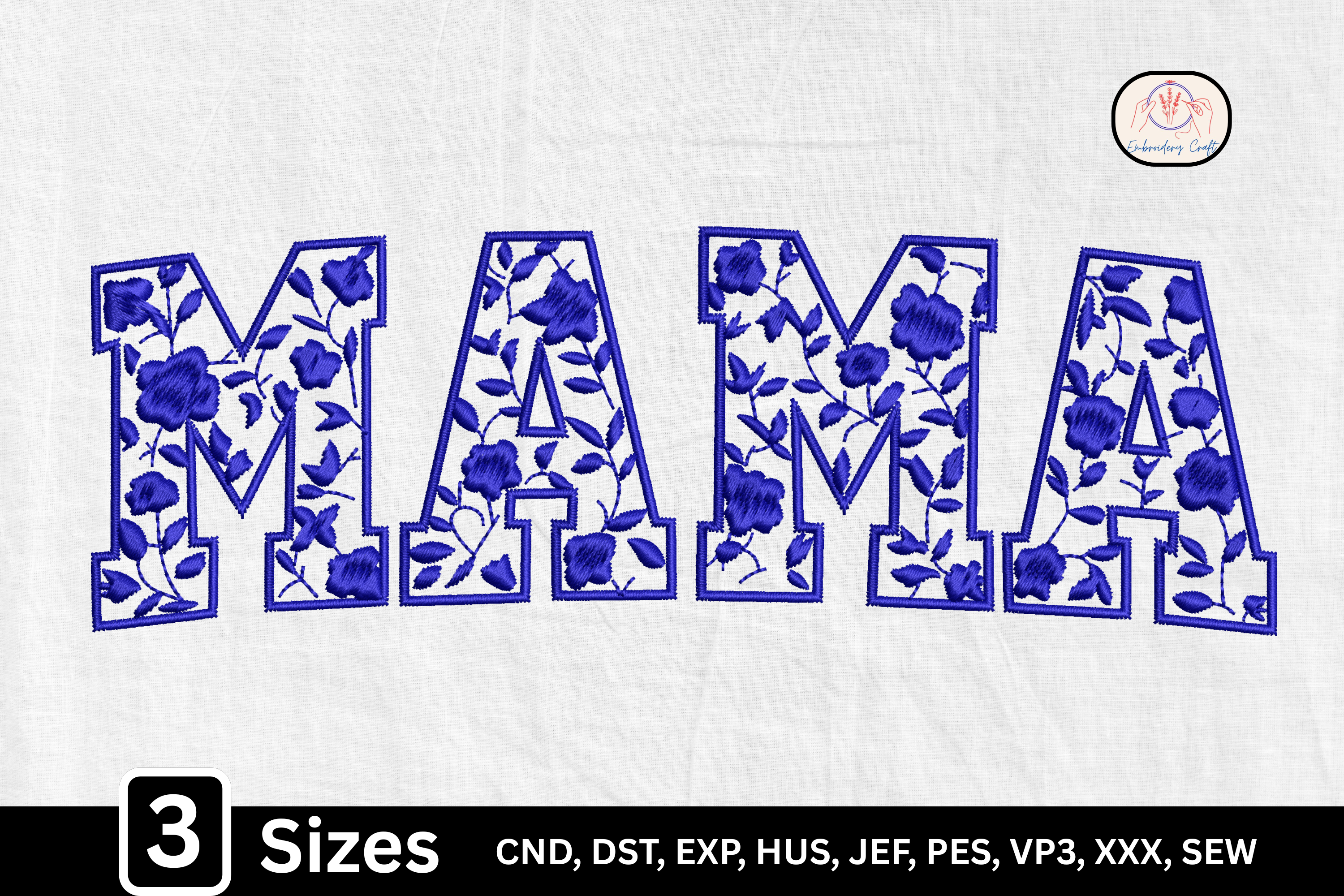 Blue Toile Vintage Botanical Floral Mama