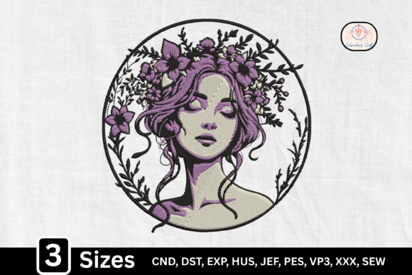 Botanical Lady Art Portrait Floral Woman