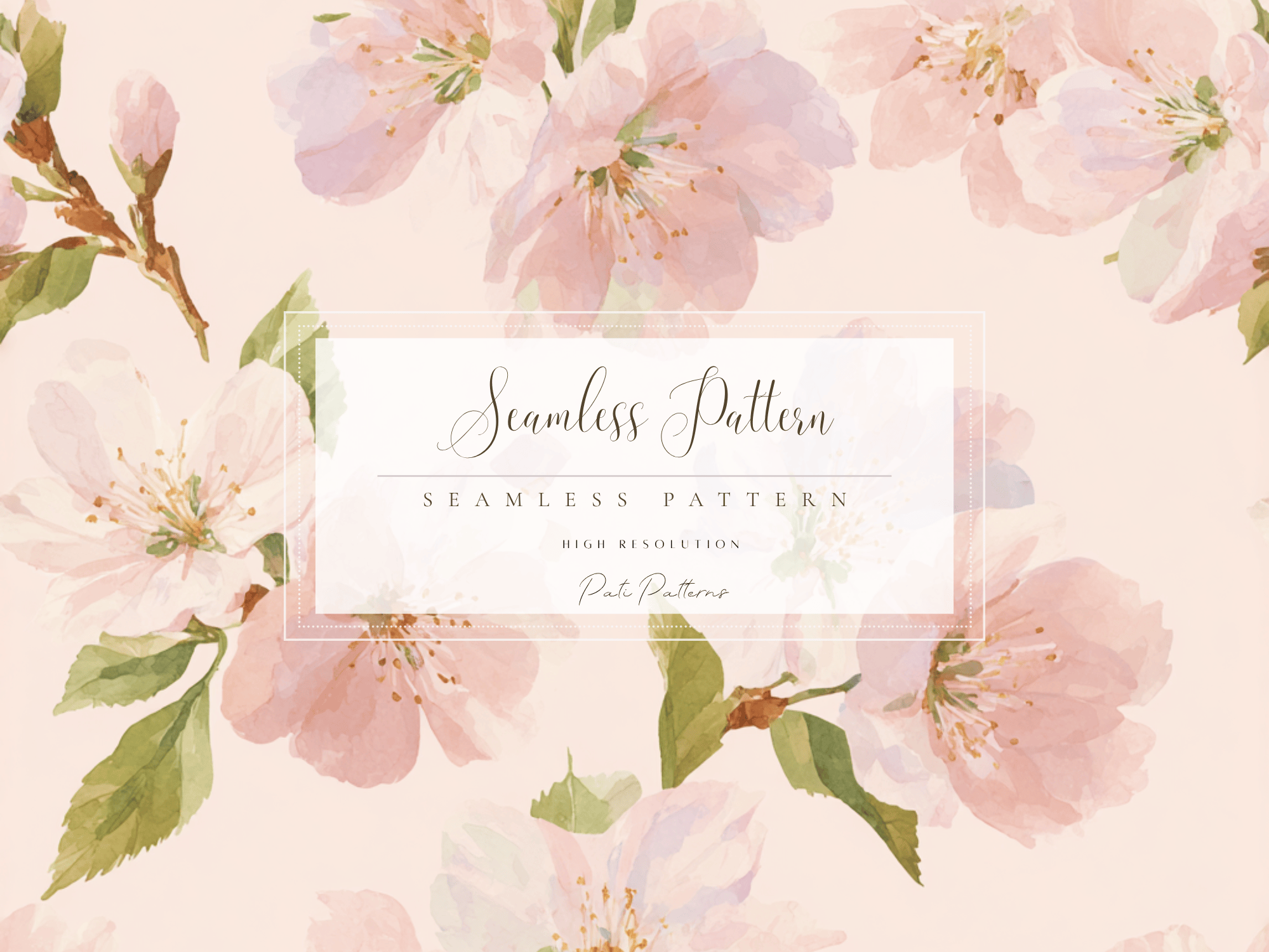Cherry Blossom Seamless Pattern PNG Graphic by patipaintsco · Creative ...