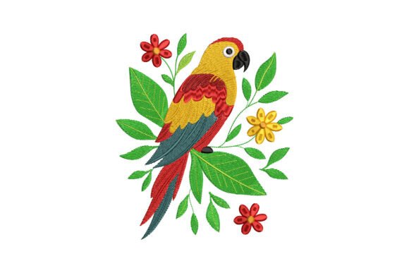 Colorful Floral Parrot