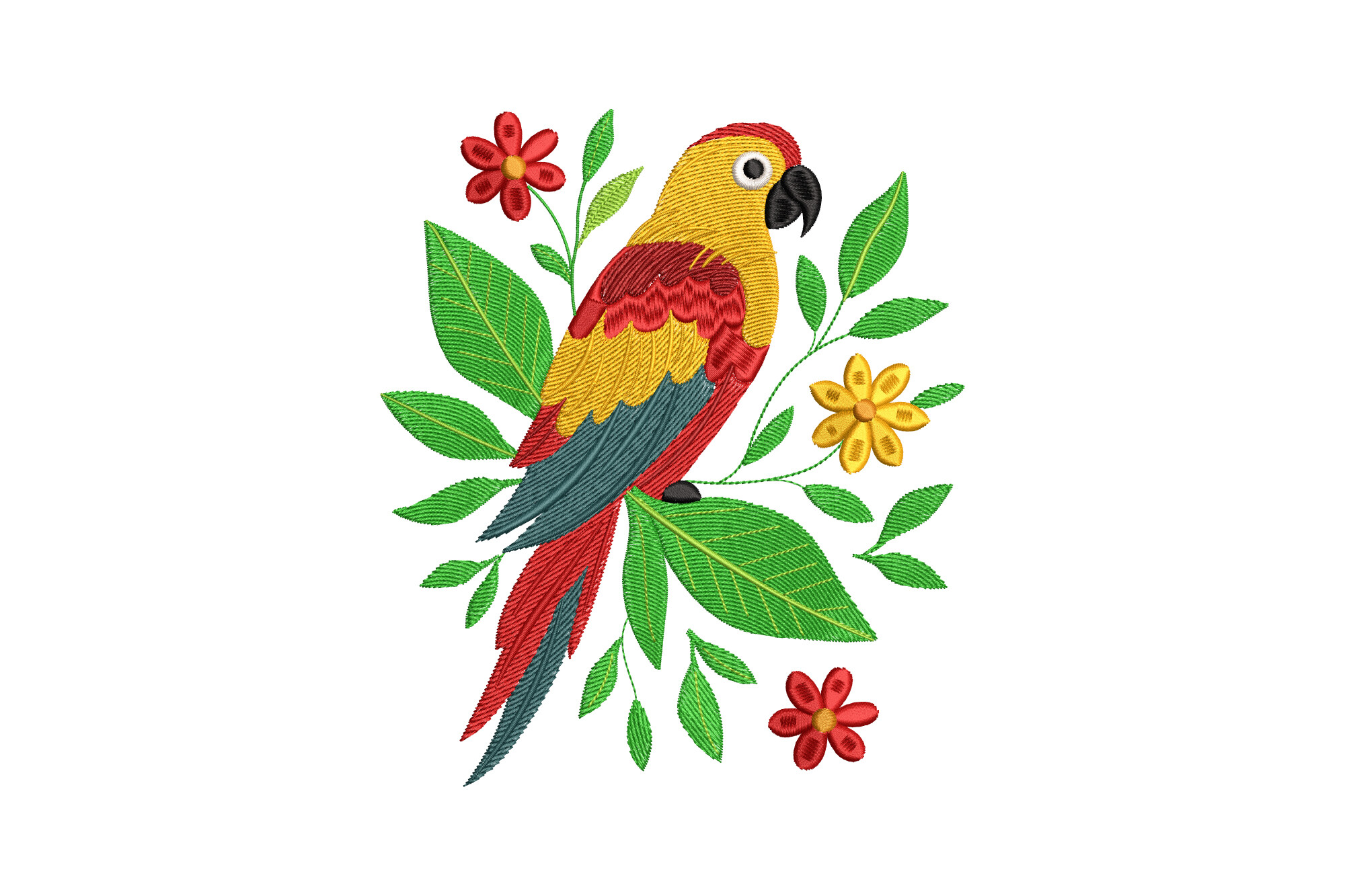 Colorful Floral Parrot