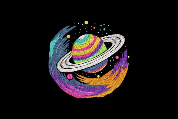Colorful Saturn Planet