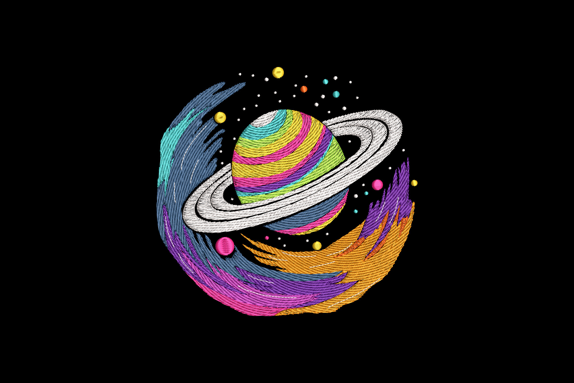 Colorful Saturn Planet
