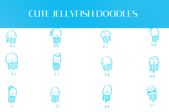 Cute Jellyfish Doodles Font - Preview 1
