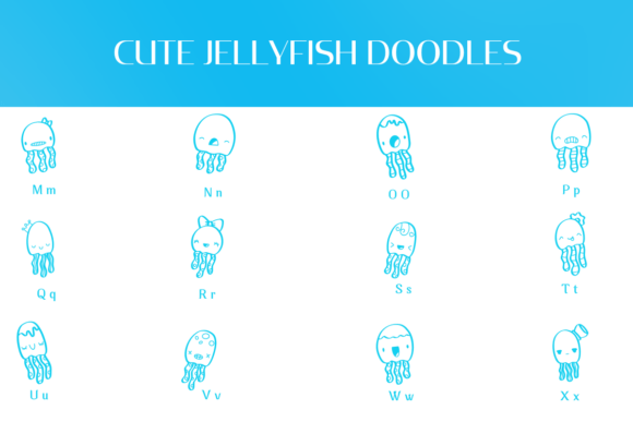 Cute Jellyfish Doodles Font - Preview 2