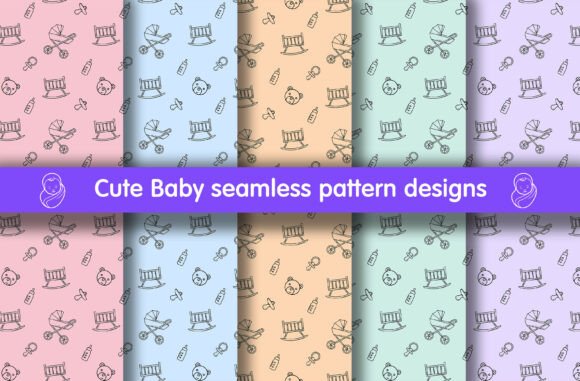 Cute Nursery, Baby Fabric Pattern Bundle