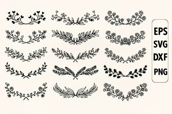 Decorative Floral Elements SVG Bundle