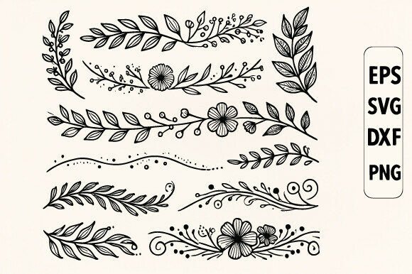 Decorative Floral Elements SVG Bundle