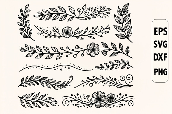 Decorative Floral Elements SVG Bundle
