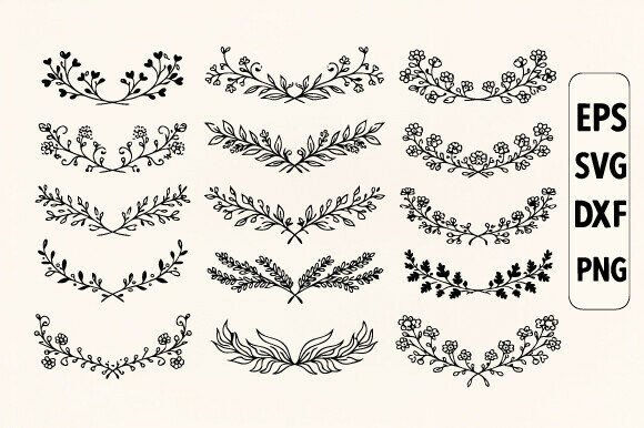 Decorative Floral Elements SVG Bundle