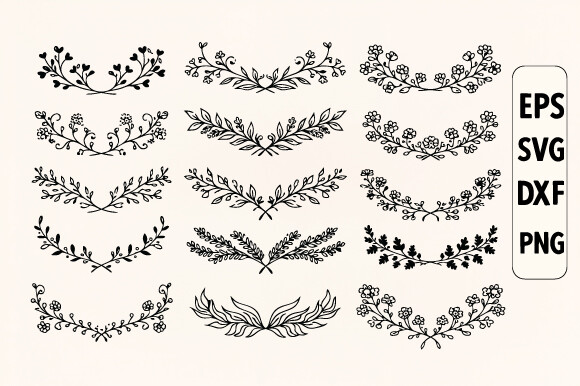 Decorative Floral Elements SVG Bundle